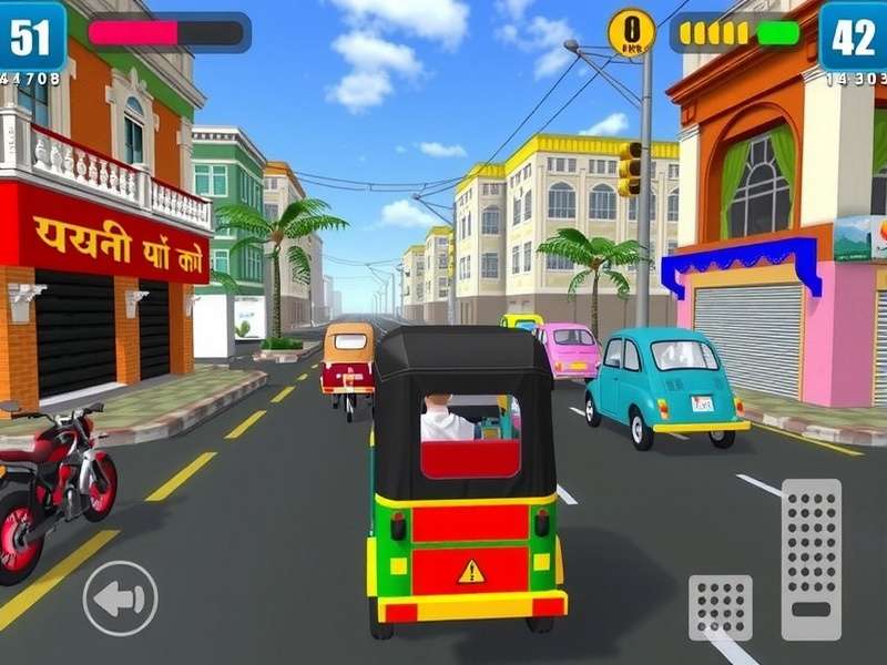 Bharat Rickshaw Ride game screenshot showing colorful Indian streets